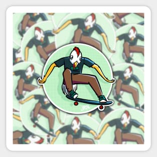 Skate Chicken Pattern Sticker